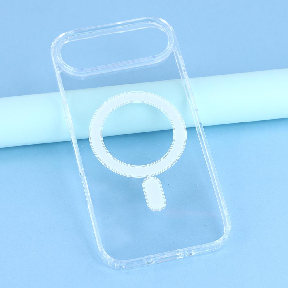 For iPhone 17 Air Magnetic Case Acrylic+TPU Clear Phone Cover