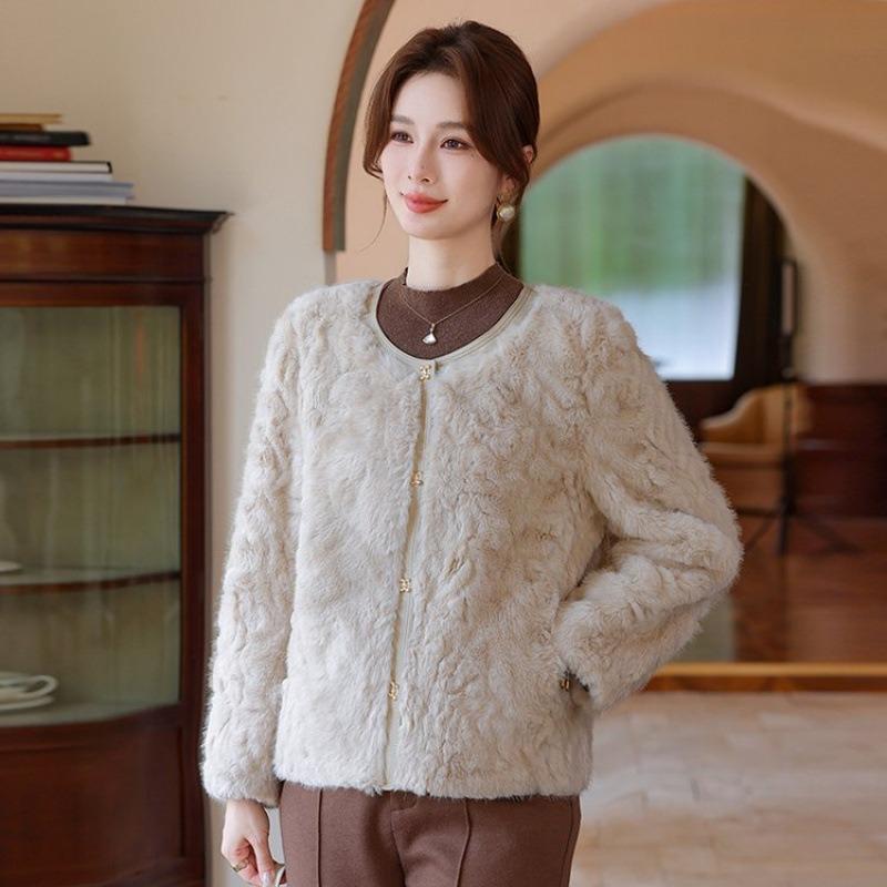 Mom Autumn and Winter Mink Fleece Coat Fashion Temperament Light High-end Fur Casual Women's Top