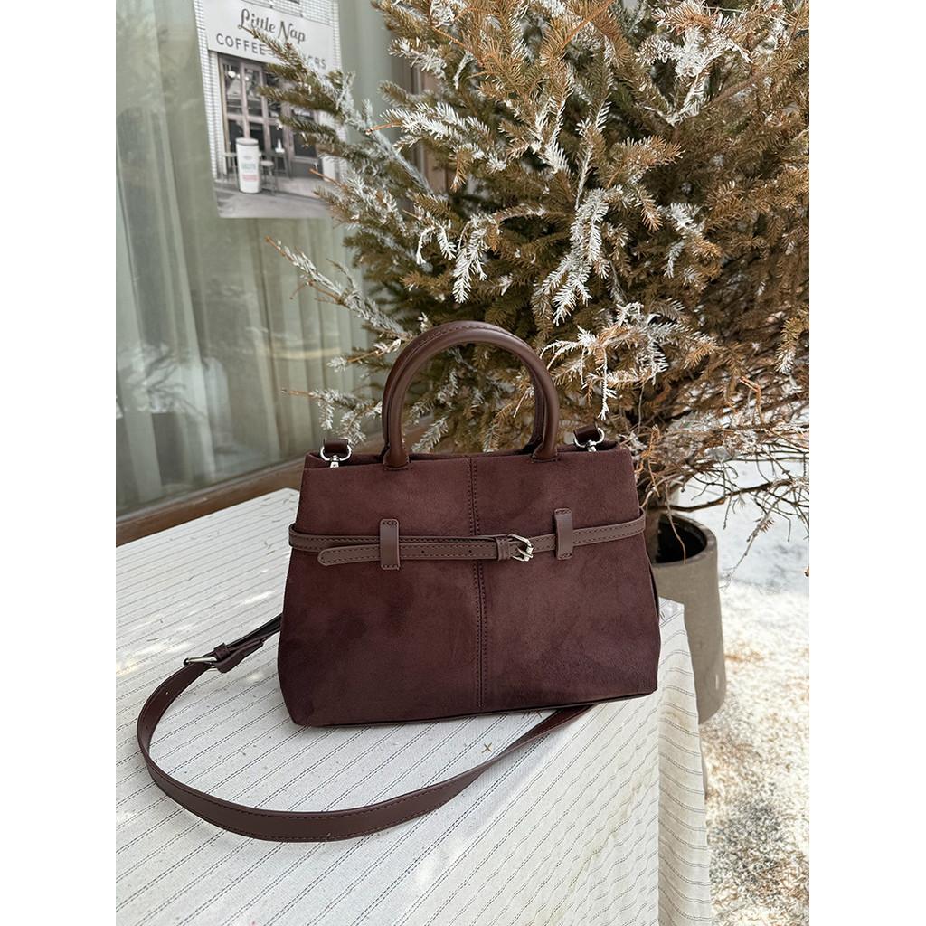 Ielgy Retro Matte Suede All-Match One-Shoulder Diagonal Bag Commuter All-Match Portable La