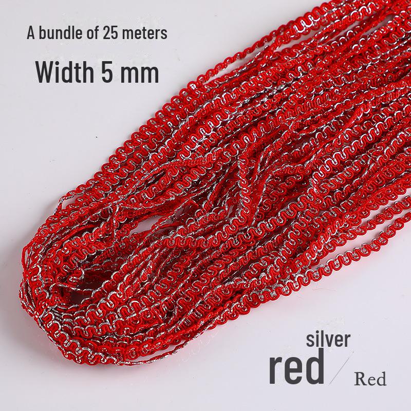 

5 мм золотая и серебряная волнистая кружевная лента для самостоятельного изготовления аксессуаров для одежды