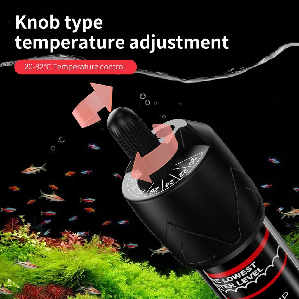220v-50HZ-EU-PLUG Adjustable Temperature Thermostat Heater Rod 100W  Submersible Aquarium Fish Tank Water Heat