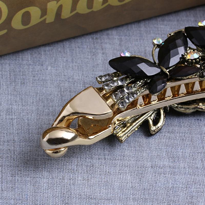 Women Banana Hair Clip Claw Holder Butterfly Resin Hairpin Ponytail Vintage