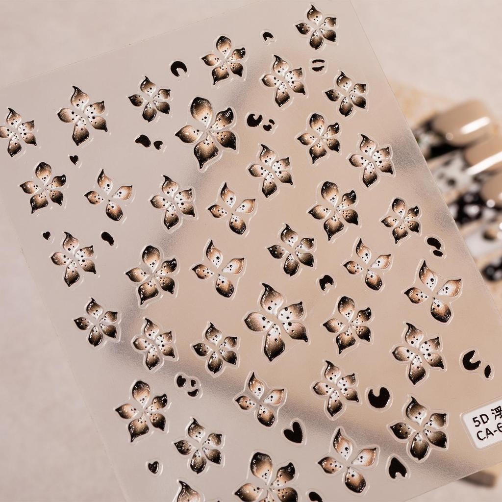 Maillard Devil 3D Seven-Color Five-Petal Flower Nail Art Stickers