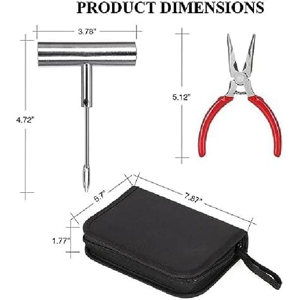 61Pcs Tire Repair Kit, Wheels Quick Seal, Universal Tire Repair Tools For Tire Repair For Car Truck Tractor Trailer Motorcycle