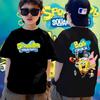 Camiseta Infantil Cartoon Bob Esponja Calça Quadrada Grande Moda 1-11 Anos Peixe Bacalhau
