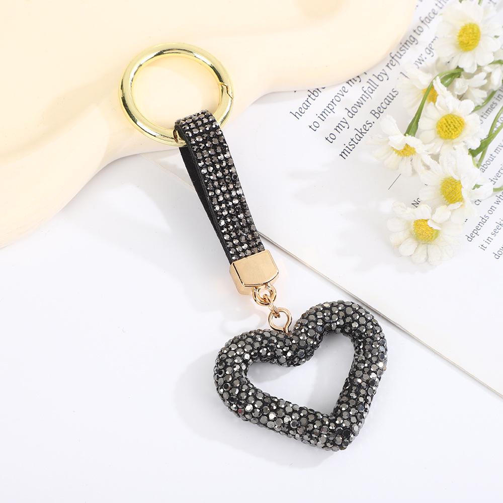 Heart-Shaped Ceramic Diamond Keychain for Women - Valentine's Day Gift