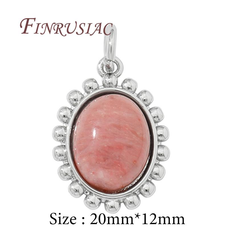 18K Real Gold Plated Brass with Stone Charms Pendants For Necklace Charms For Jewelry Making Supplies DIY Earring Accessories