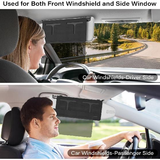 Polarized Car Sun Visor Extender, Upgraded Polarized Visor Extender Sun Blocker UV400, Universal Visor Extension For Car, Adjustable Sun Visor,