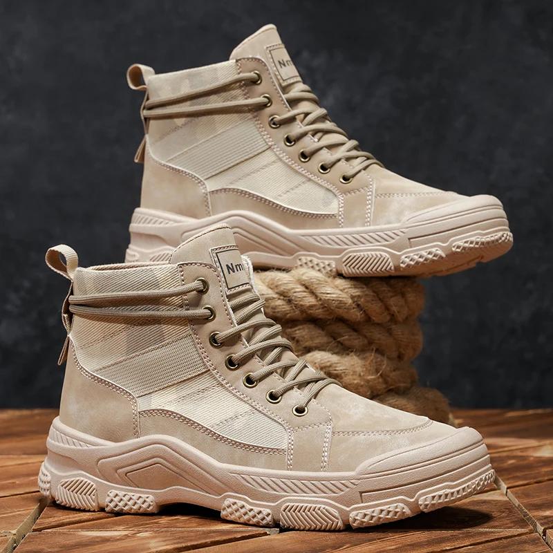 Nová sportovní obuv Pánská pohodlná plátěná kotníková obuv Vysoká pánská sneakers Designová pánská běžecká módní mládežnická síťovaná obuv Pánská