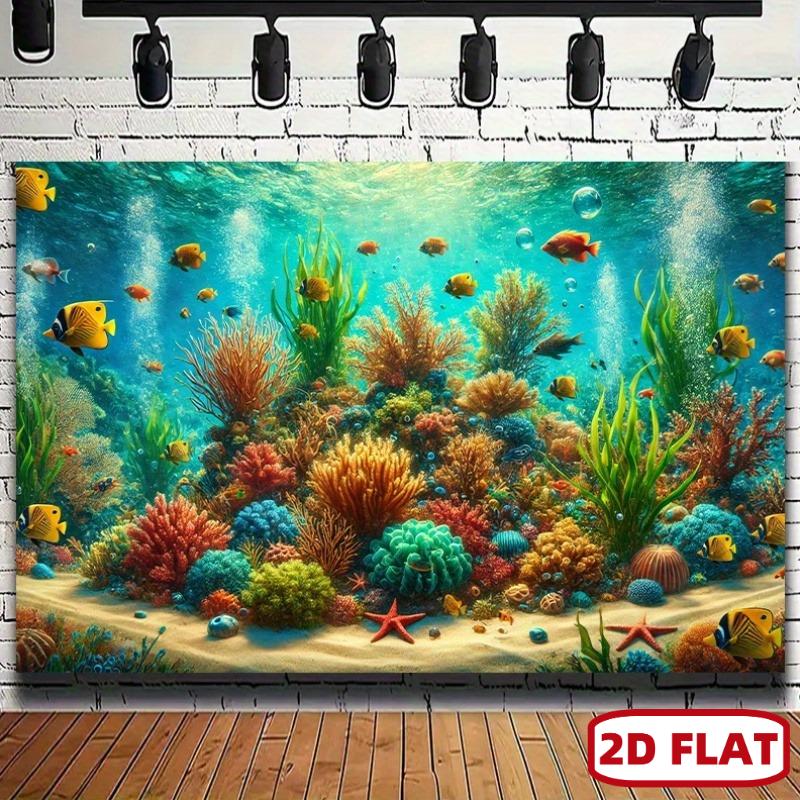 1Pcs Vibrant Coral Reef Underwater Tropical Fish Decoration Background Ocean Backdrop Decorations For Photo Studio Booth Party