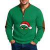 Christmas Men's Outdoor Zipper Long Sleeved Casual Top Sweatshirt