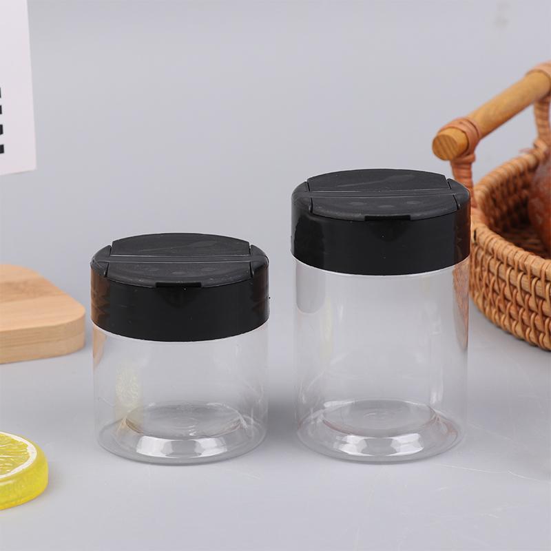5/6 Pcs Durable Plastic Seasoning Jar, Portable Salt Cellar, Empty Pepper Shaker, Double Flip-Top Transparent Seasoning Jar
