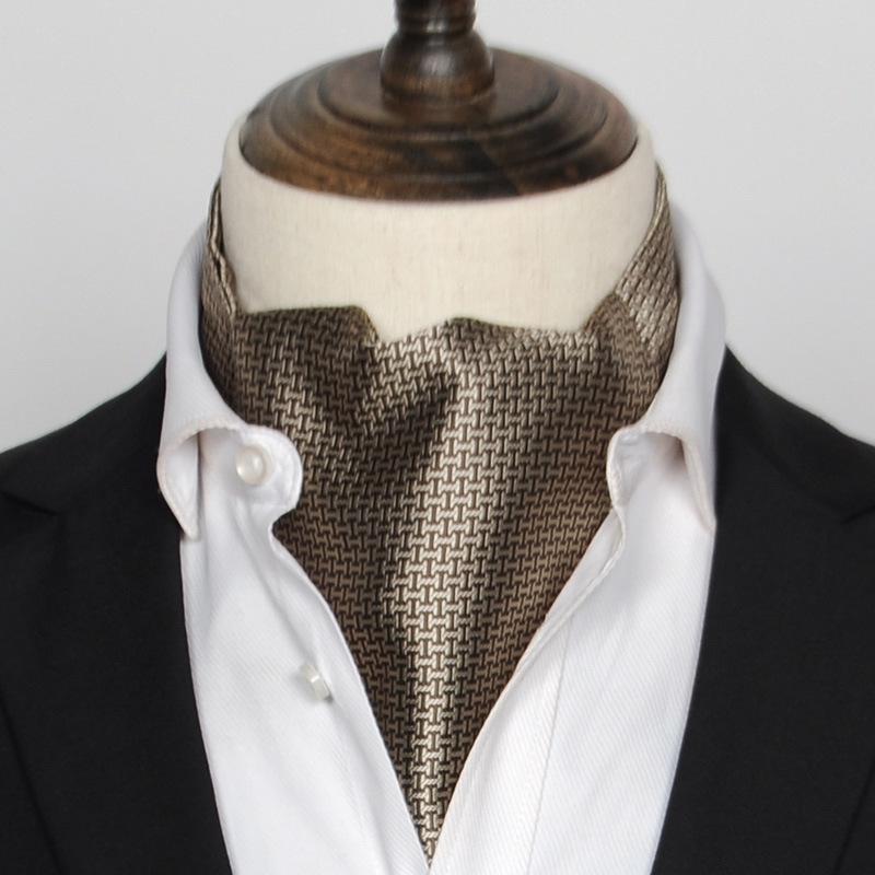 

Мужской длинный шелковый шарф в британском стиле - Осенне-зимний универсальный утеплитель для шеи для деловой и повседневной одежды.