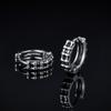 New Geometric Hoop Earrings for Men Boys, Waterproof Stainless Steel Gothic Ear Gifts to BFF Brothers Dad Father Jewelry