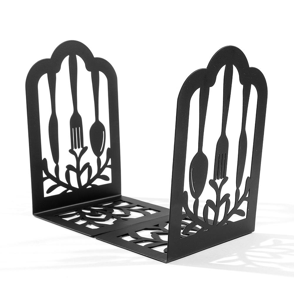 Retro Simple Cutlery Graphics Book Stand - Hollowed-out Bookshelf for Students