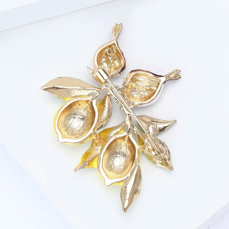 Cartoon Style Lemon Bird Alloy Safety Badge Pin Spring Summer Fashion Unisex Brooch Decorative Scarf Clip Bag Charm