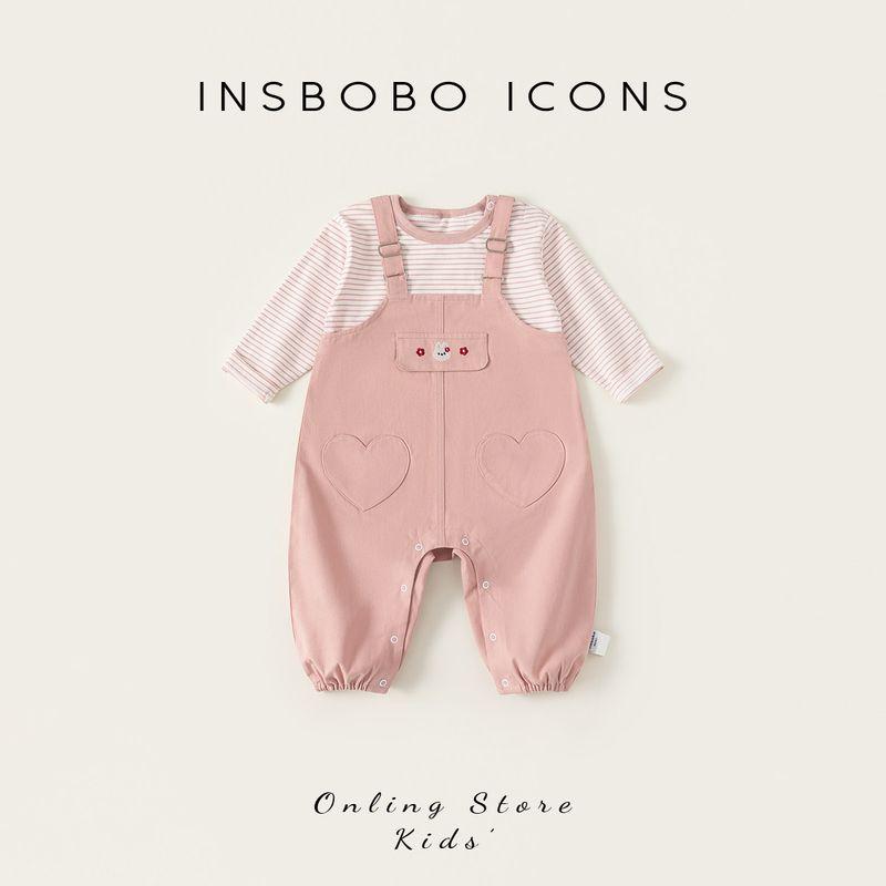 Insbobo Girls Suit 2026 Spring New Children s Clothing Baby Overalls Infant Stylish Clothes Pink 73
