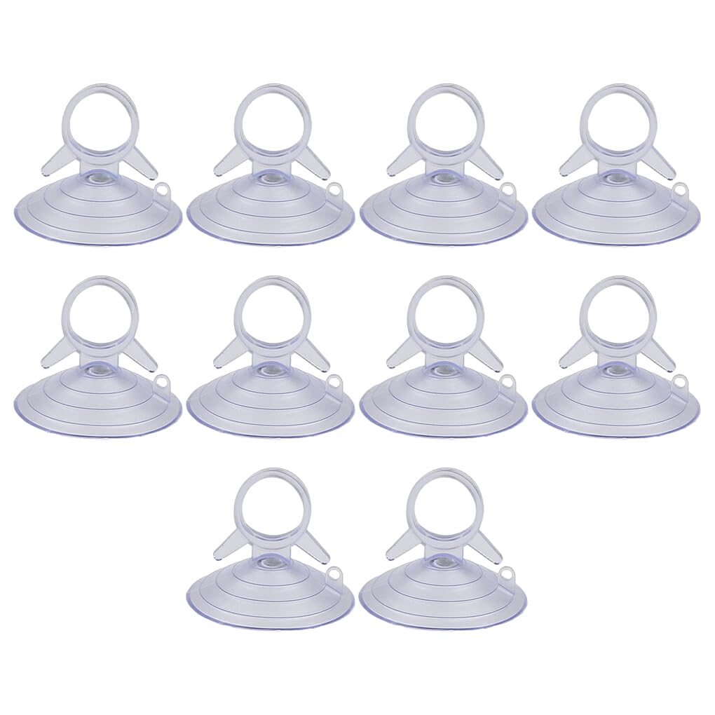 Generic 10 Pcs Car Suction Cup Hooks Lightweight Durable Eco-friendly PVC Wide Application Strong Suction Power Easy, Matte White