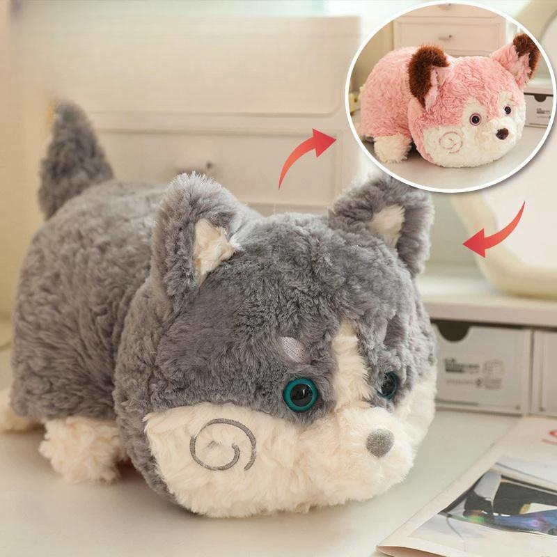 Cartoon Double-Sided Flip Panda Toy Fox Dog Plush Doll  Fox Flip Change Transform Dog Soft Pillow Children Birthday Gifts