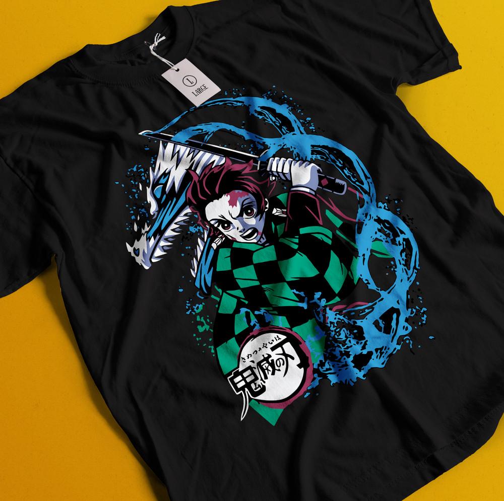 

Demon Slayer Shirt Tanjiro Tshirt Nezuko T-Shirt Muzan Doma Tee Inosuke Zenitsu XL