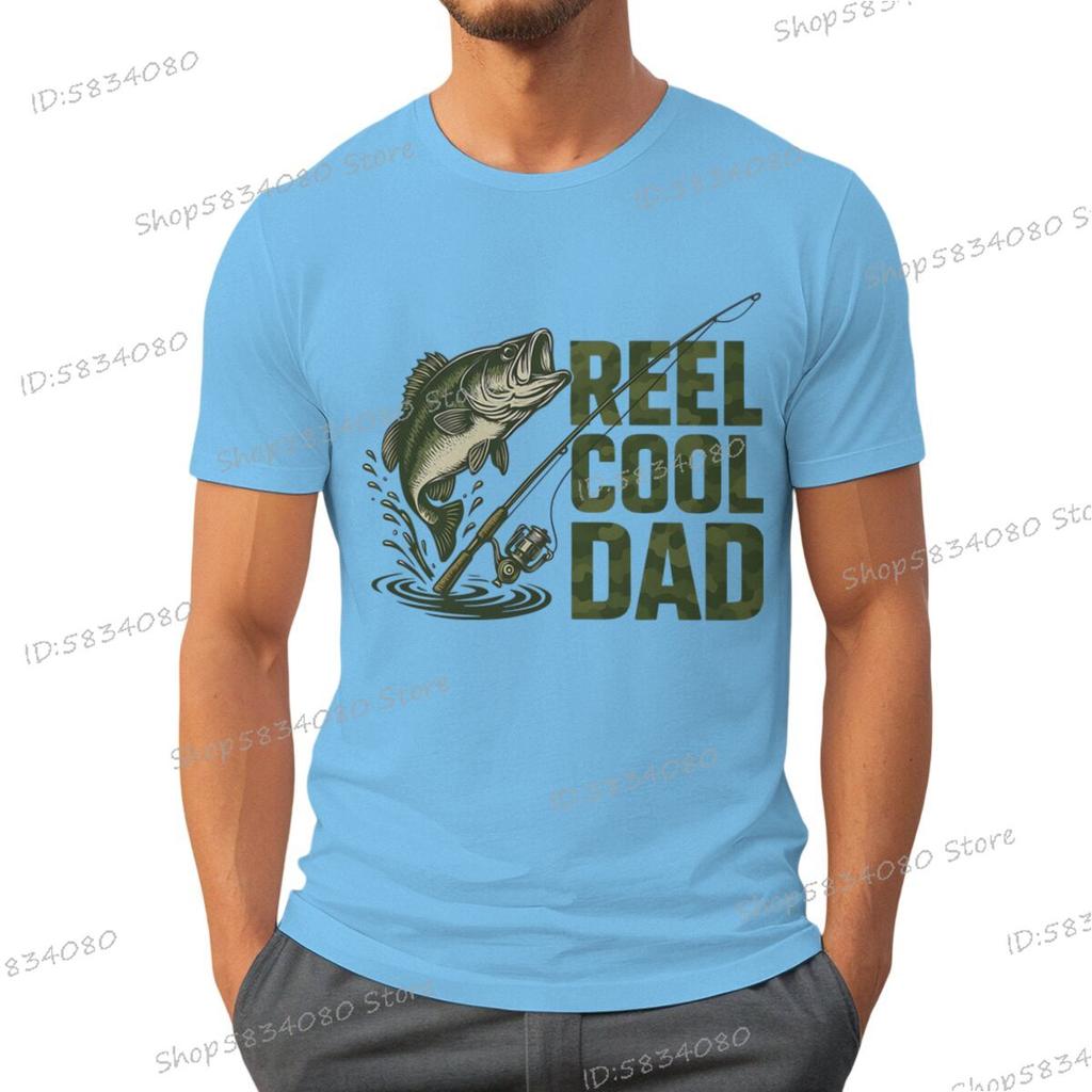 Reel Cool Dad Graphic T Shirts For Unisex Trendy Dad Design Summer Clothes Fishing Life Funny Shirts Unisex Fishing Lovers Tiedye Top