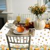 3 Pieces Fall Pumpkin Tablecloth Thanksgiving Tablecloth Autumn Harvest Maple Leaf Table Cover for Fall Thanksgiving Party Supplies, 54 X 108 Inch