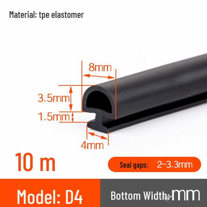 

10m 50-type Leather Strip Aluminum Alloy Door and Window Seal: Soundproof, Waterproof, Windproof, Heat Insulating, Anti-Collision.