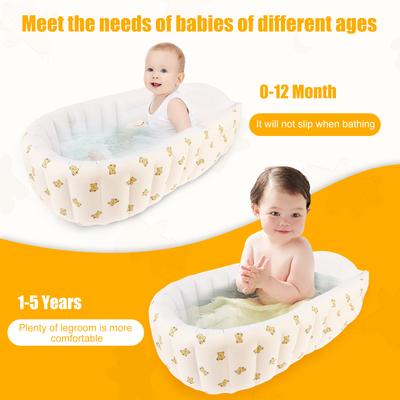 Aufblasbare Babywanne Tragbar Outdoor PVC Kleinkind Bad Faltbar Reise Duschbecken Ergonomisch Säuglingsbad Neugeborenen Pool