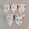 5pcs/lot Baby Bibs Triangle Double Cotton Bibs Cartoon Print Saliva Towel Baby Boys Girls Feeding Apron Cotton Bandana Bibs