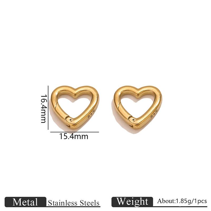 1Pcs Stainless Steel Clasps Gold Geometry Heart Round Ring Lobster Clasp Hook Connectors Diy Jewelry Making Supplies Accessories