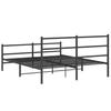 Bed Frame with Headboard and Footboard Metal Black 160x200 cm