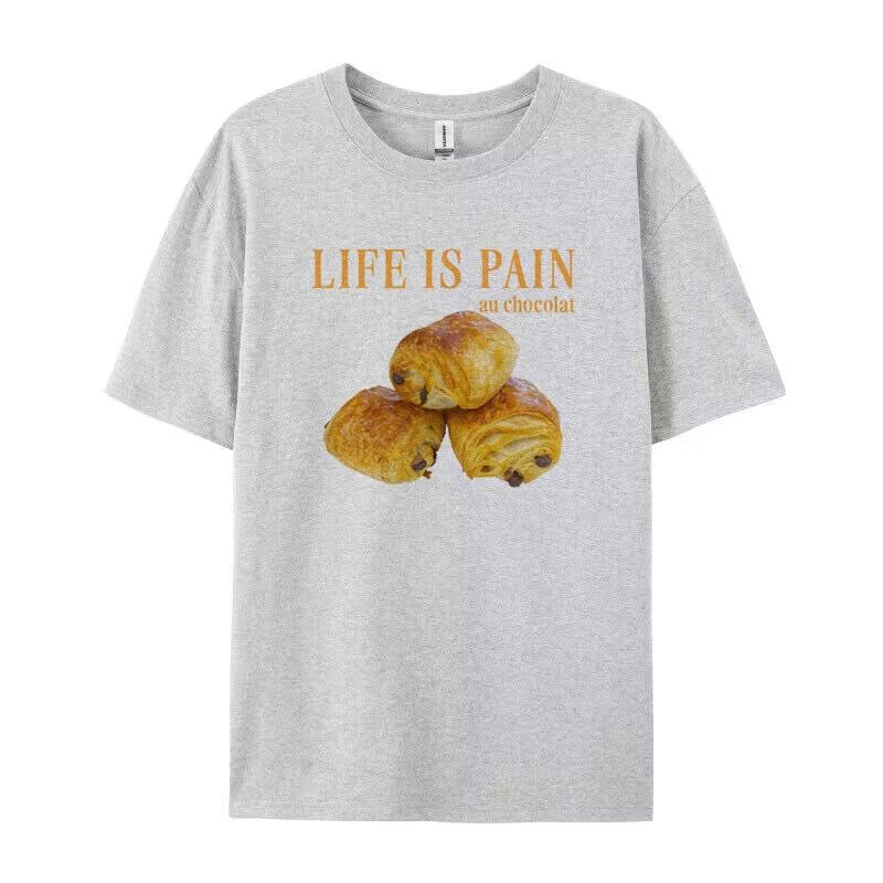 Pain Au Chocolat Funny Quotes TShirt Cute Food Graphic Tees Women Casual Croissant Bread Lover Shirt Unisex Summer Clothes Gift