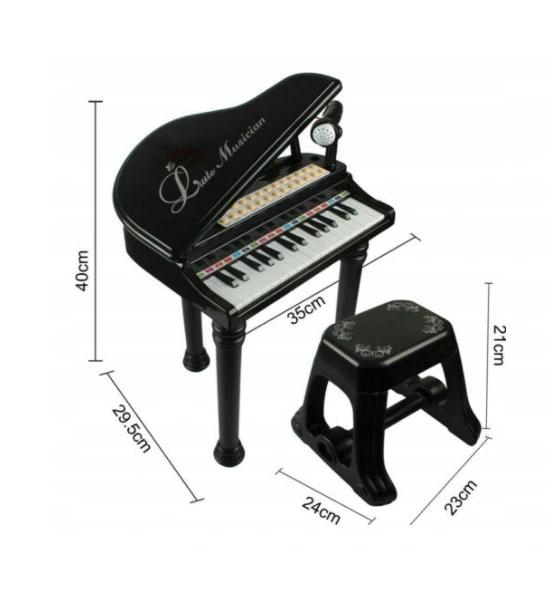 Pianino Z Mikrofonem I Krzesełkiem Dla Dzieci