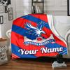 1pc Crystal Palace F.C Blanket with Custom Name, Gift, for Men and Women, Soft Blanket, Good for Sofa Bed Couch Travel, Lightweight Flannel Blanket
