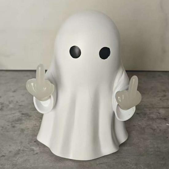 Ghost Middle Finger Led Lamp Lighted Up Finger Ghost Statue Novelty Night Light Decoration for Mantel Tabletop Windowsill Shelf Home Decor