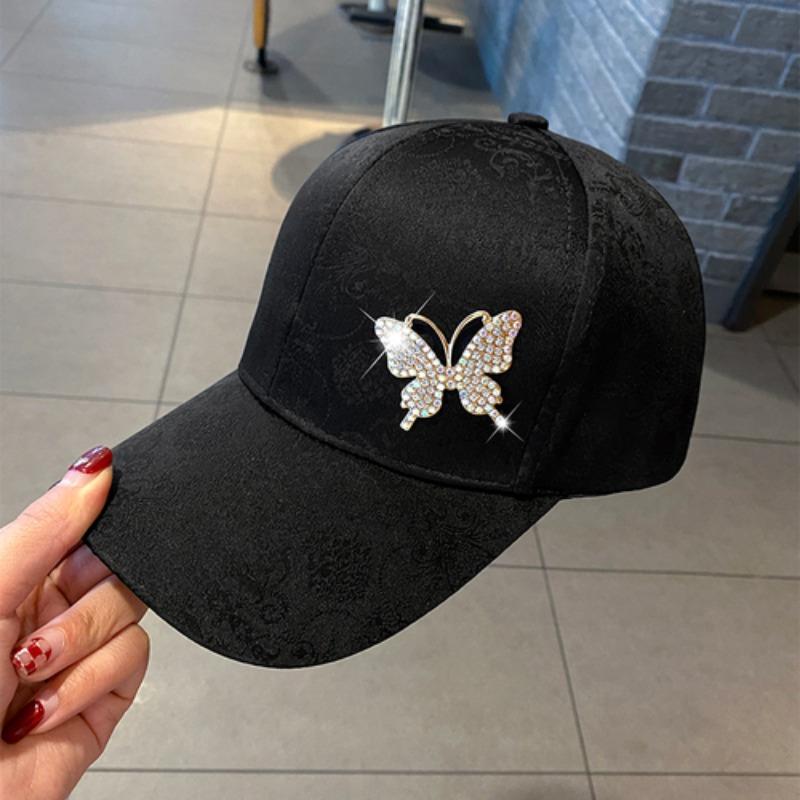 Kšiltovka Rhinestone Butterfly Dámské Jaro Léto Univerzální Klobouk se slunečníkem Krajkový vzor Kšiltovka