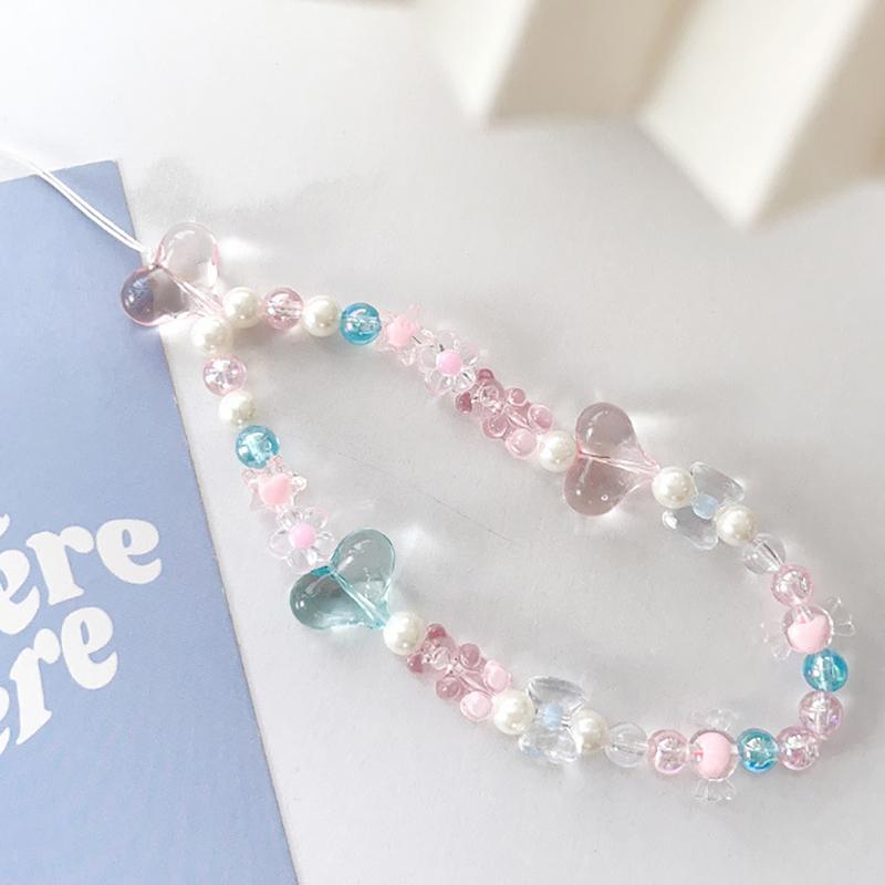 Ins Bow Anhänger Perlen Handykette Hängeseil Damen Anti-Verlust Lanyard Schmuck Charm Riemen Geschenk