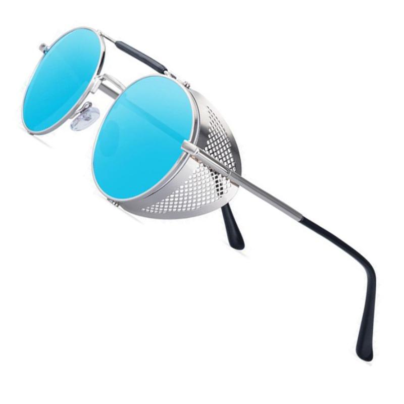 Classic Steampunk Round Sunglasses Men Women Metal Punk Glasses Summer Travel Eyewear