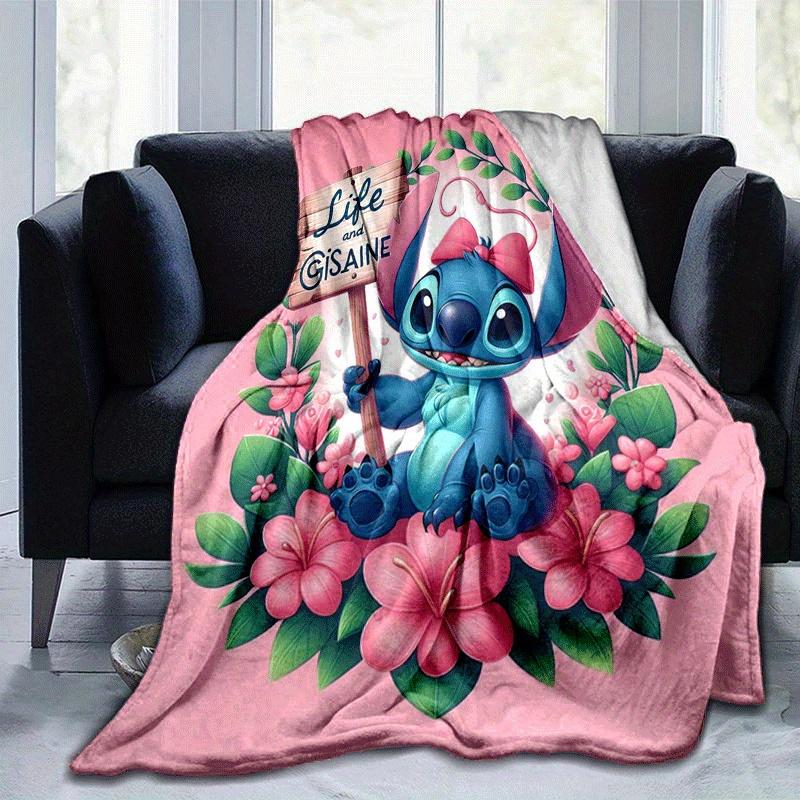 

1pc Cute Stitch Printing Blanket - Soft, All-Season Throw for Living Room, Gift with Adorable Cartoon Design 80cmx120cm(31inx47in)