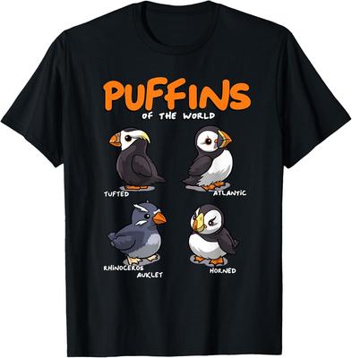 Puffin Animals of The World Educational Iceland Animal Bird T-Shirt