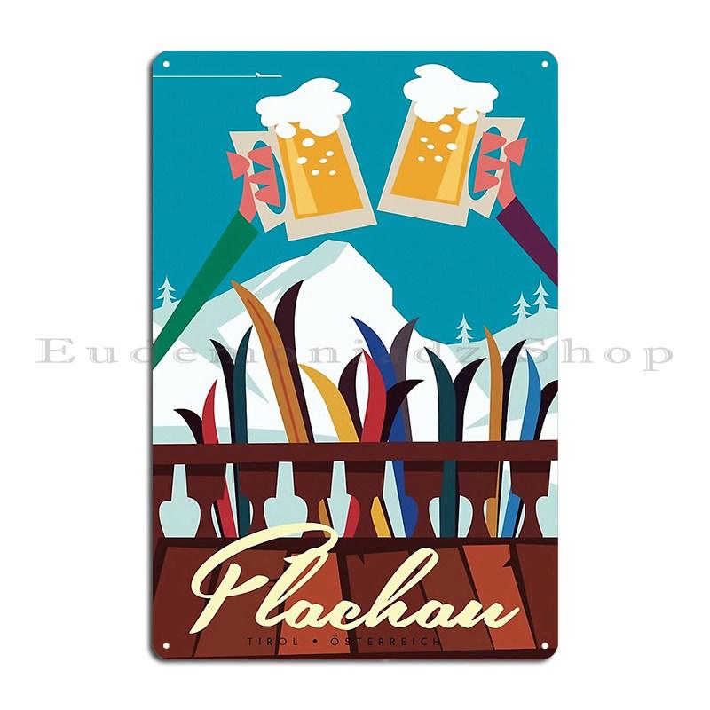 Flachau Ski Poster Metal Sign Wall Plaque Custom Kitchen Bar Cinema Tin Sign Poster 20x30cm