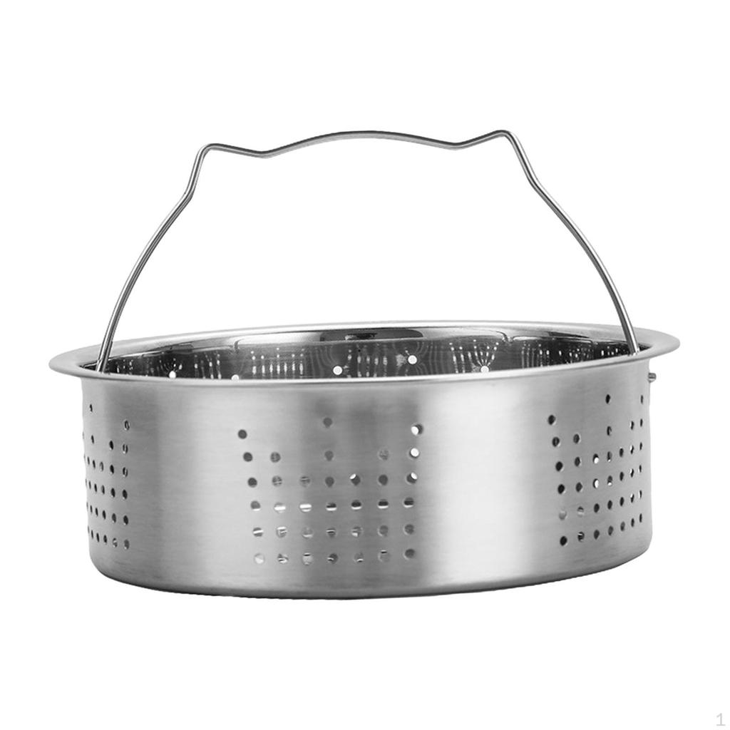 Steamer Basket Stainless Steel Insert Kitchenware Round Veggie with Handle