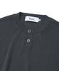 KNITTED Shellon Cooling Single Crop Henley Neck Knit Charcoal