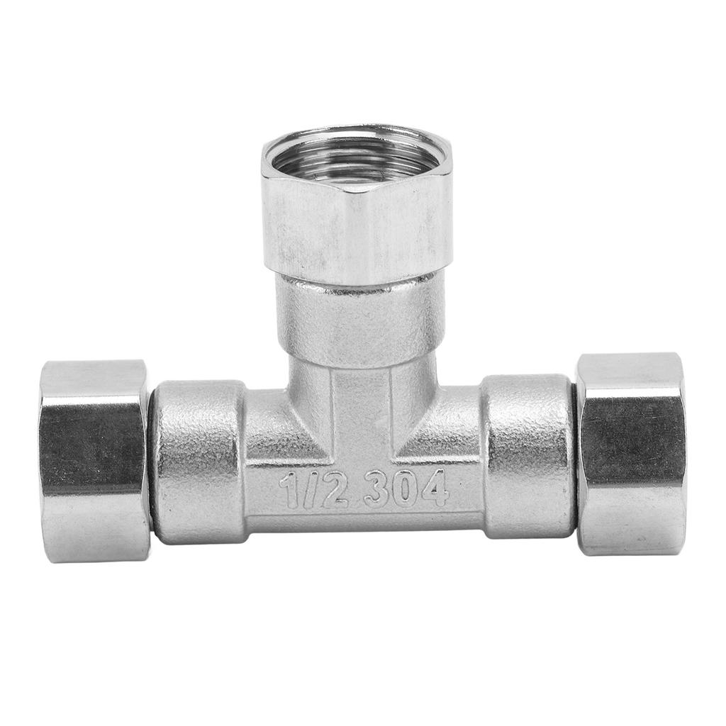 Pipe Fitting 3 Way Tee 304 Stainless Steel Hose Connector Pipeline Adapter G1/2 for Water Air