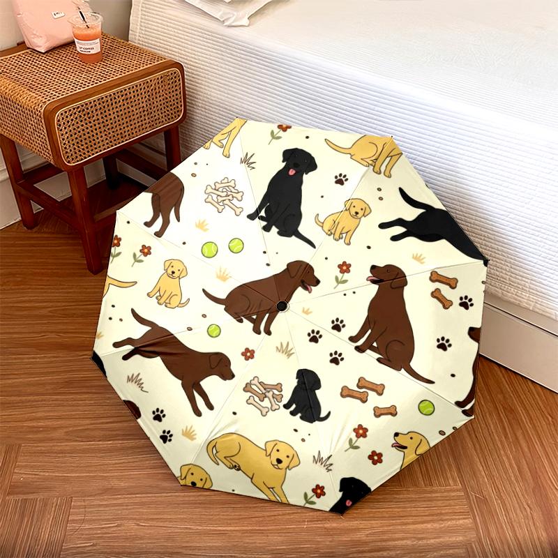 1 PC Automatic Folding Umbrella - Cute Dog Pattern, Portable & Foldable Design with 8 Ribs, Christmas Birthday Gifts
