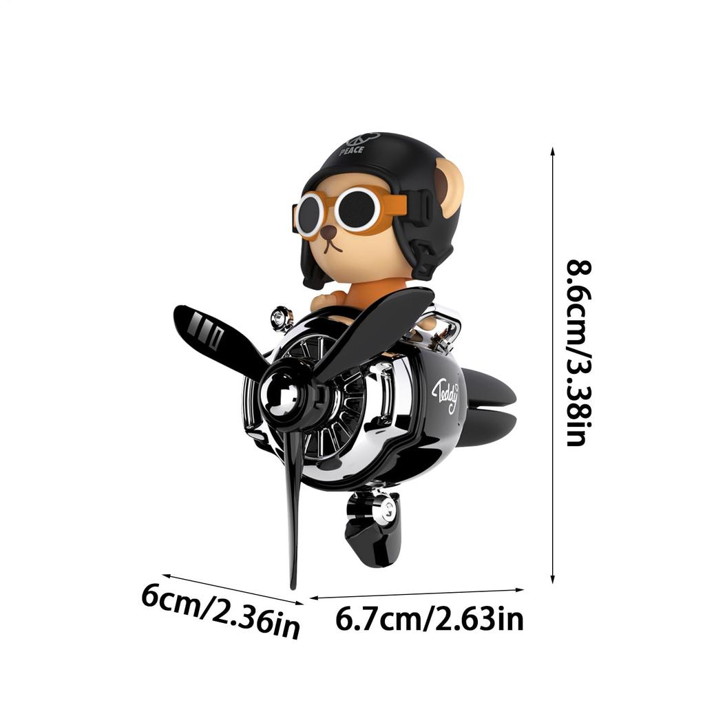 Rotating Car , Teddy Bear Design, Universal Mount, 3.4 X 2.6 Inches (8.6