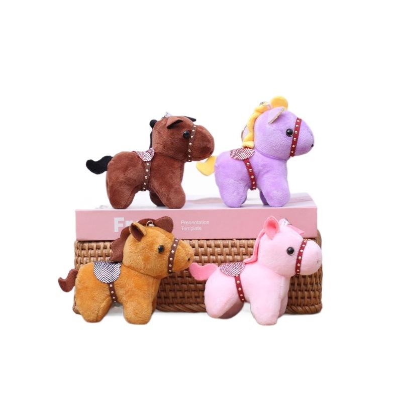 1Pcs Horses Plush Hanging Decor Stuffed Animal Horse Key Ring Cute Pony Doll Backpack Ornaments Pendant Kids Toy