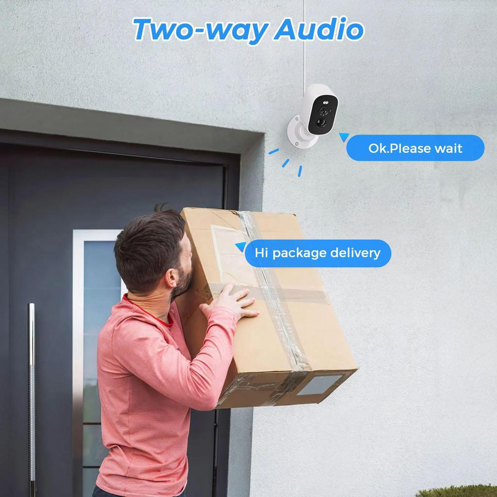 4MP Solar-Powered WiFi Outdoor Surveillance Camera with Night Vision and Baby Monitor Features