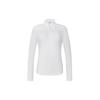Golf Series Solid Color Stand Collar Stretch Knit Long Sleeve T-Shirt Women Tops Jade-White A11W415202F-WT