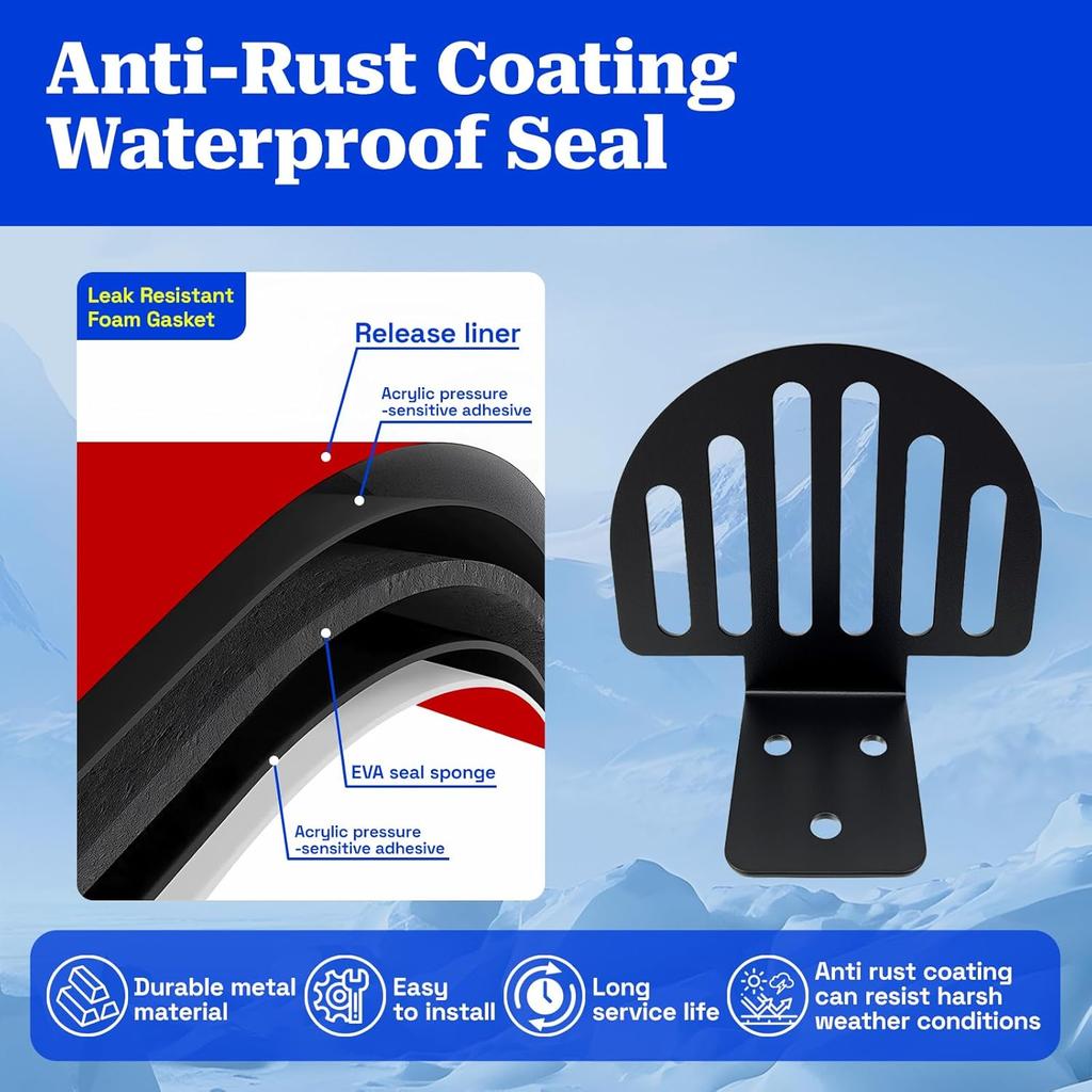 25 Pack Metal Roof Snow Guards - Alloy Steel Standing Seam Snow Stoppers with Seal Gaskets Screws Prevent Snows Ice Avalanches